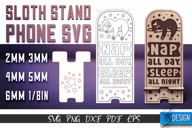 Sloth Stand Phone SVG | SVG Design SVG Fly Design 