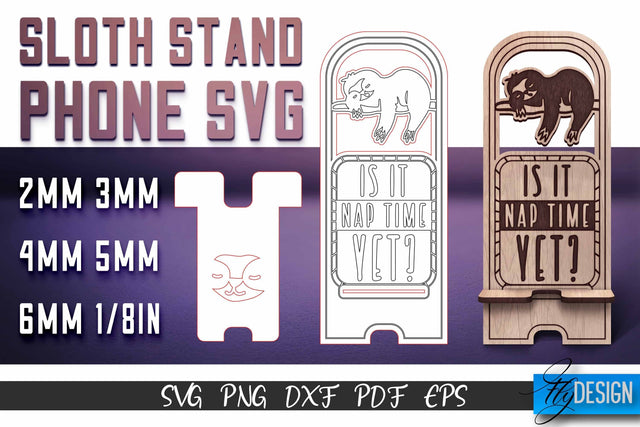 Sloth Stand Phone SVG | SVG Design SVG Fly Design 