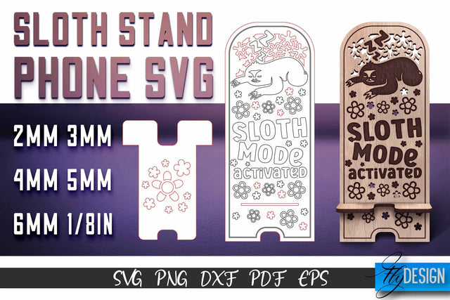 Sloth Stand Phone SVG | SVG Design SVG Fly Design 