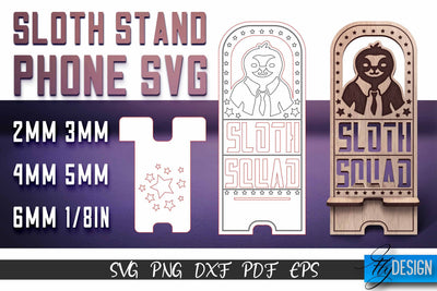 Sloth Stand Phone SVG | SVG Design SVG Fly Design 