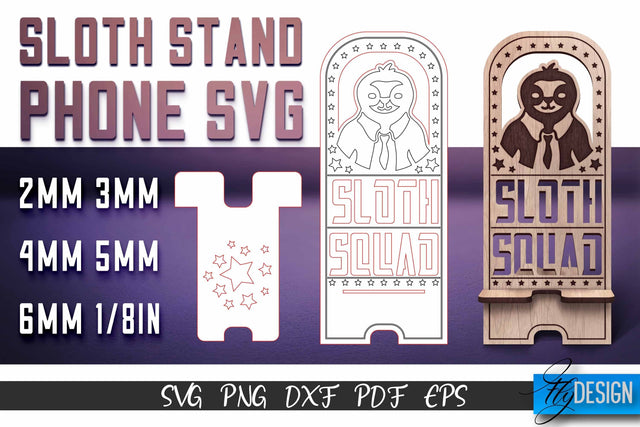 Sloth Stand Phone SVG | SVG Design SVG Fly Design 