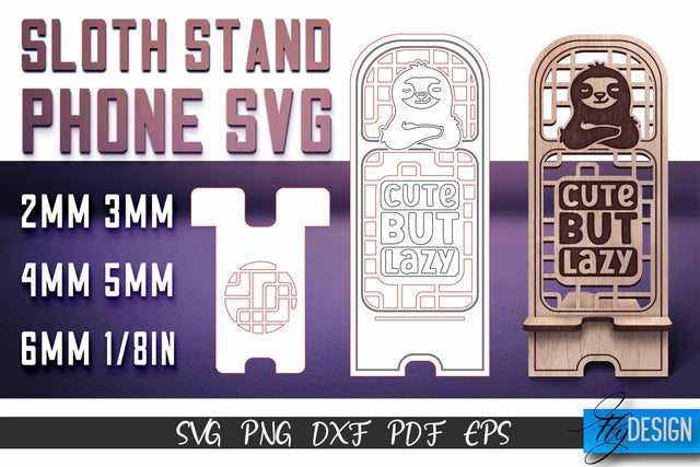 Sloth Stand Phone SVG | SVG Design SVG Fly Design 