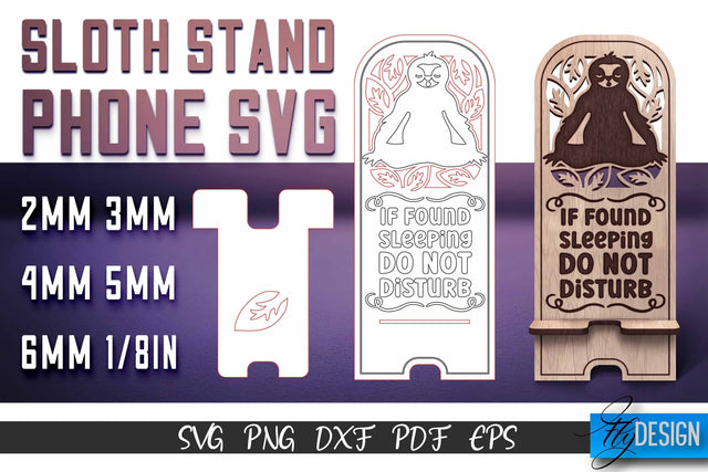 Sloth Stand Phone SVG | SVG Design SVG Fly Design 