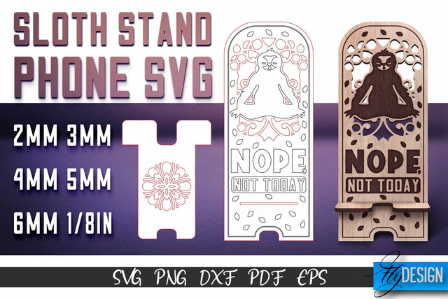 Sloth Stand Phone SVG | SVG Design SVG Fly Design 