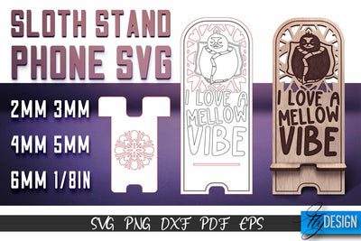 Sloth Stand Phone SVG | SVG Design SVG Fly Design 