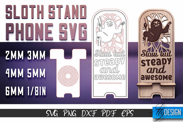 Sloth Stand Phone SVG | SVG Design SVG Fly Design 