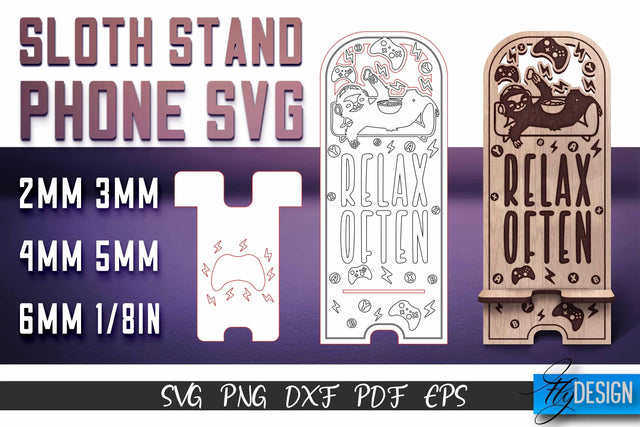 Sloth Stand Phone SVG | SVG Design SVG Fly Design 