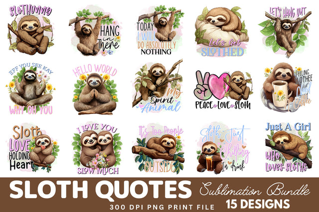 Sloth Sublimation Bundle Sublimation Regulrcrative 
