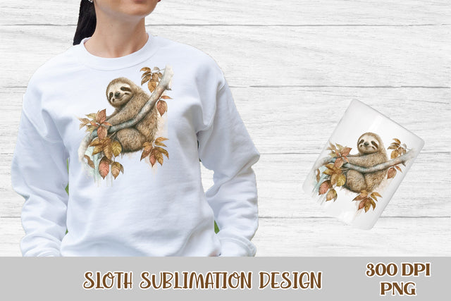 Sloth sublimation design | Sloth clipart Sublimation Svetana Studio 