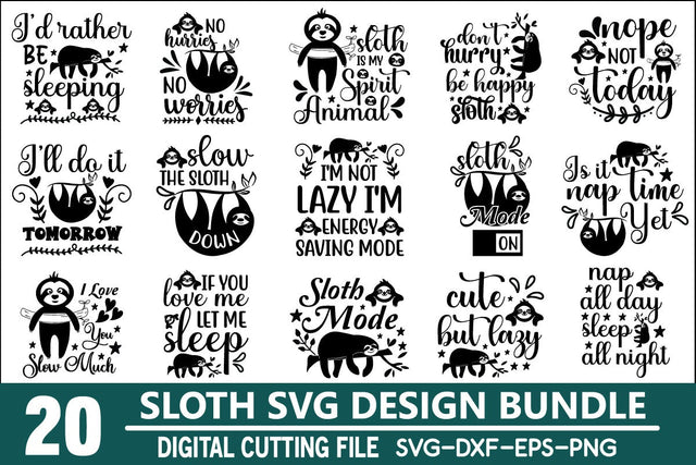 Sloth SVG Bundle SVG md faruk hossain 