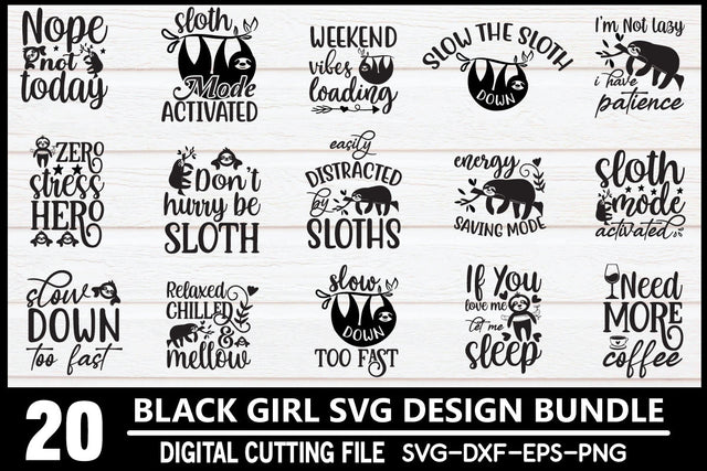 Sloth SVG Bundle SVG md faruk hossain 