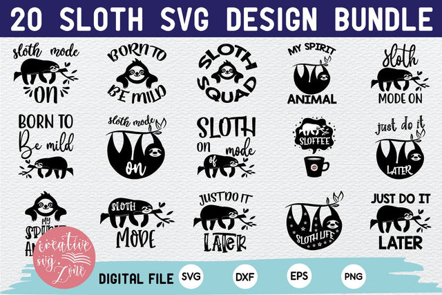 Sloth Svg Bundle SVG md faruk hossain 