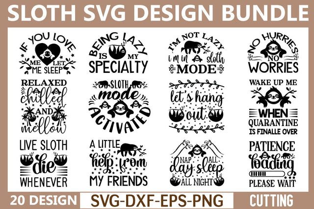 Sloth SVG Bundle SVG md faruk hossain 