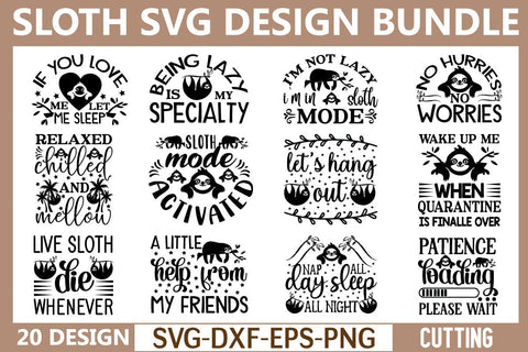Sloth SVG Bundle SVG md faruk hossain 