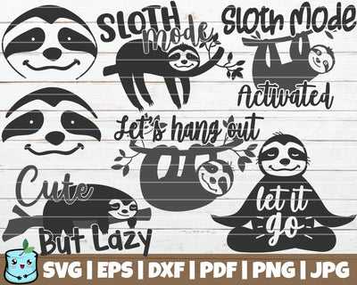 Sloth SVG Bundle SVG MintyMarshmallows 