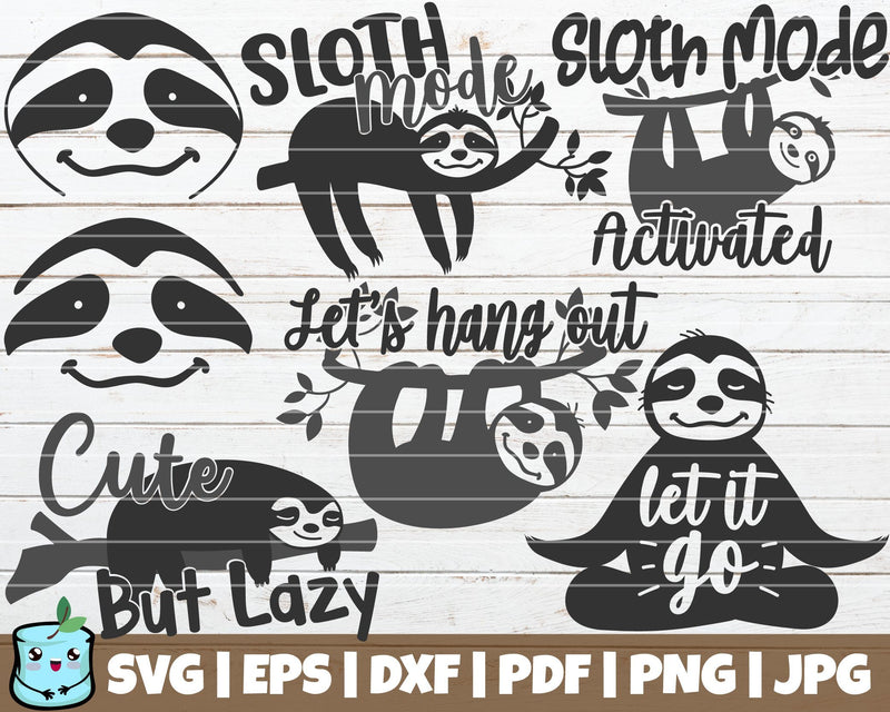 Sloth SVG Bundle SVG MintyMarshmallows 