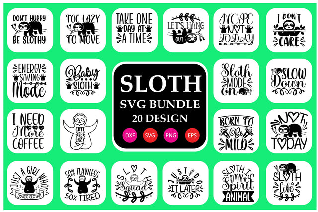 Sloth SVG Bundle SVG Shahin alam 