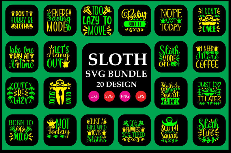 Sloth SVG Bundle SVG Shahin alam 