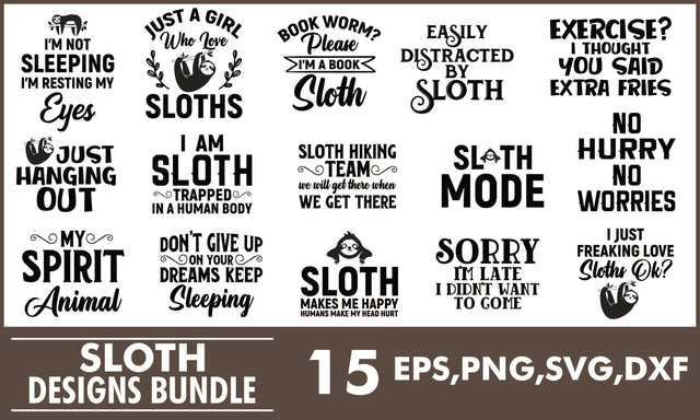 Sloth SVG Designs Bundle SVG PatternFeed8 