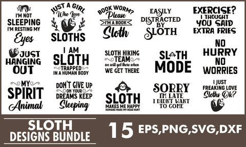 Sloth SVG Designs Bundle SVG PatternFeed8 