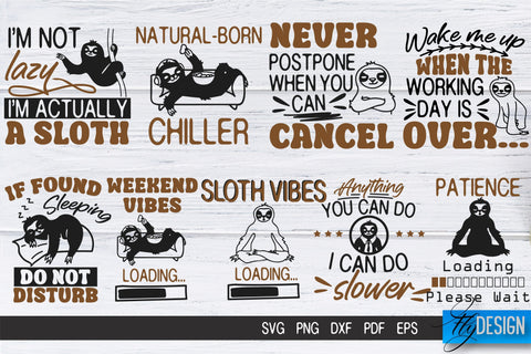 Sloth SVG | Sloth Quotes SVG Design | Funny SVG Design v.1 SVG Fly Design 
