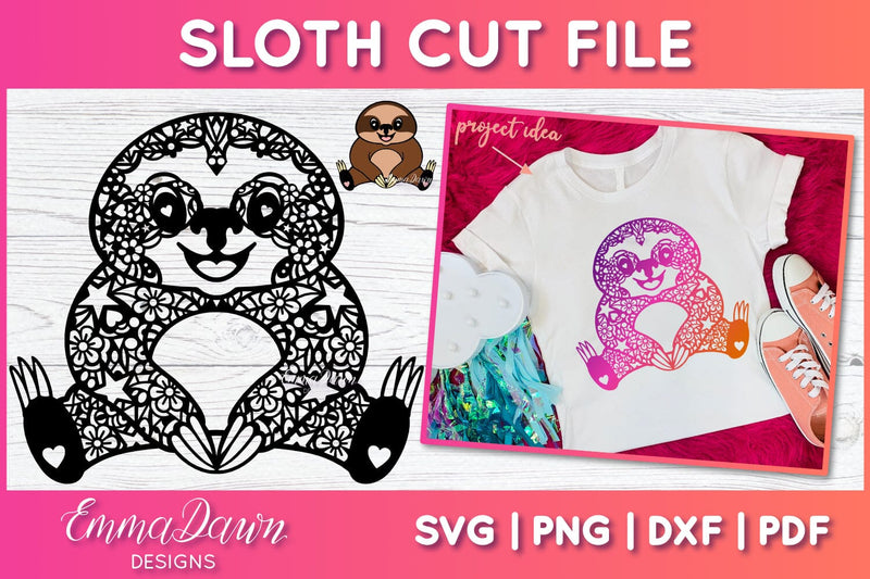 Sloth SVG SVG Emma Dawn Designs 