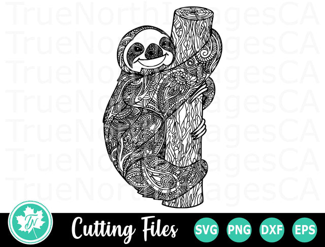 Sloth SVG | Zentangle SVG | Mandala SVG SVG TrueNorthImagesCA 