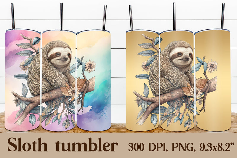 Sloth tumbler | Animal tumbler sublimation Sublimation Svetana Studio 