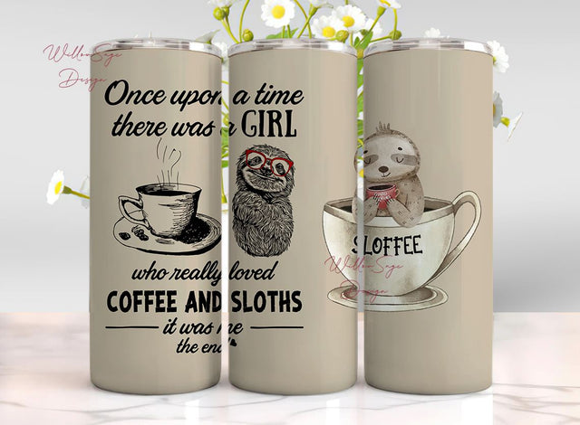 Sloth Tumbler, Sloth 20oz Skinny Tumbler Sublimation Design, Vibrant Animal Tumbler, Sloth Tumbler Sublimation Design Sublimation WillowSageDesign 
