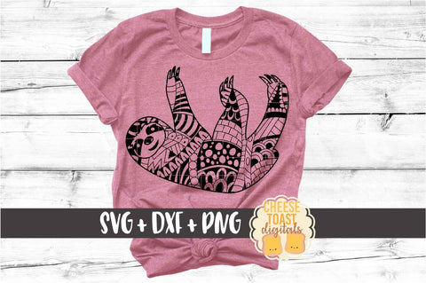 Sloth - Zen Doodle Art - Animal SVG PNG DXF Files SVG Cheese Toast Digitals 