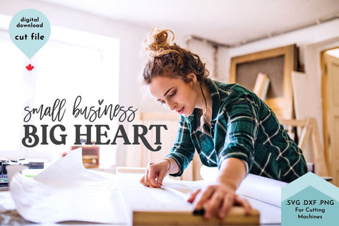 Small Business Big Heart SVG Cutting File for Entrepreneur SVG Lettershapes 