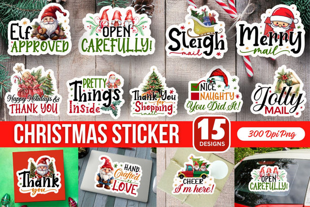 Small Business Christmas Stickers Bundle Sublimation Regulrcrative 