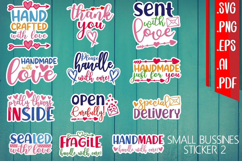 Small business sticker Bundle | 12 designs SVG zafrans studio 