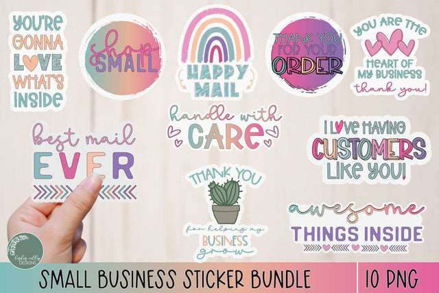 Small Business Sticker Bundle-Packaging Sticker PNG Bundle Sublimation Linden Valley Designs 