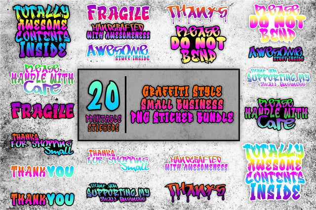 Small Business Sticker Bundle - Print and Cut Stickers - Thank You Stickers Craft Business Stickers Craft Business Mail Stickers Craft Mail Sublimation Whistlepig Designs 