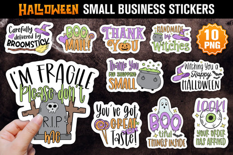 Small Business Stickers Bundle, Halloween Stickers, Halloween Thank You Stickers Sublimation Hippo Creations 