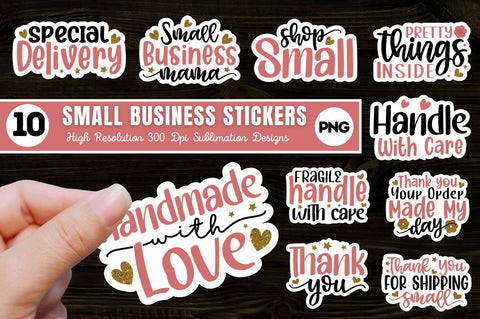 Small Business Stickers Bundle Sublimation Regulrcrative 