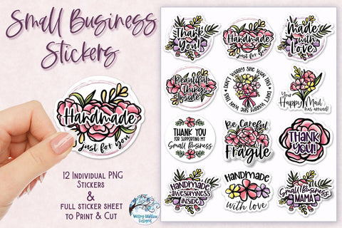 Small Business Stickers PNG Sublimation Wispy Willow Designs 