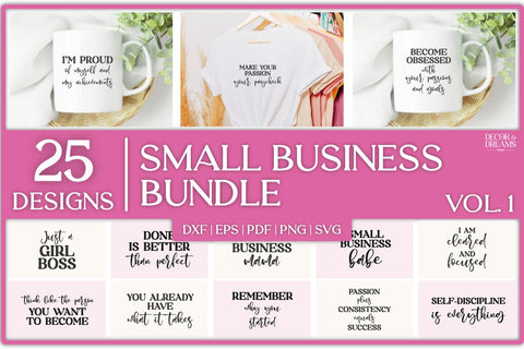 Small Business SVG Bundle | Entrepreneur SVG Bundle | Vol 1 SVG Decor and Dreams 