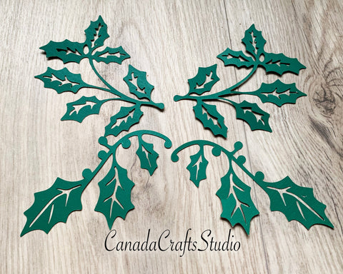 Small Poinsettia Paper Flower 2 with leaf SVG CanadaCraftsStudio 