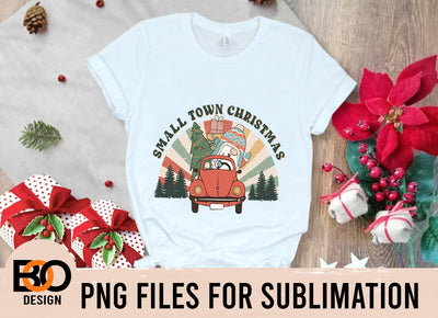 Small Town Truck with Christmas Trees PNG, Christmas Sublimation png Design, Christmas Vintage Truck png Sublimation BOO-design 