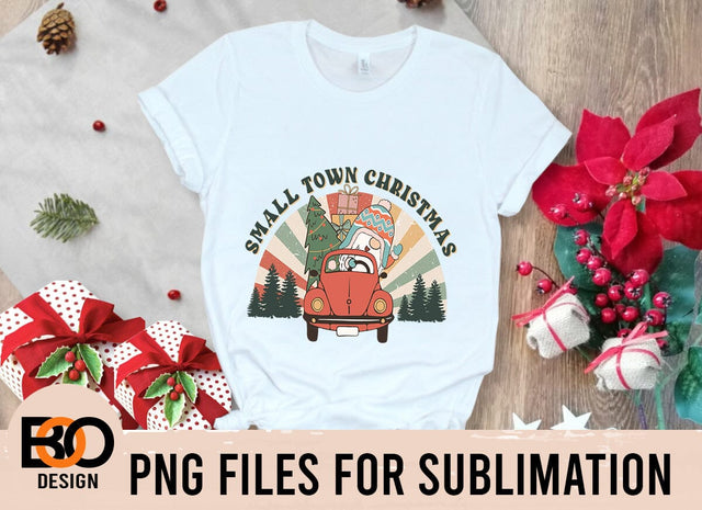 Small Town Truck with Christmas Trees PNG, Christmas Sublimation png Design, Christmas Vintage Truck png Sublimation BOO-design 