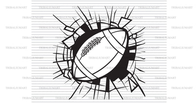 Smashing American football ball SVG TribaliumArtSF 