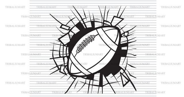 Smashing American football ball SVG TribaliumArtSF 