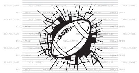 Smashing American football ball SVG TribaliumArtSF 