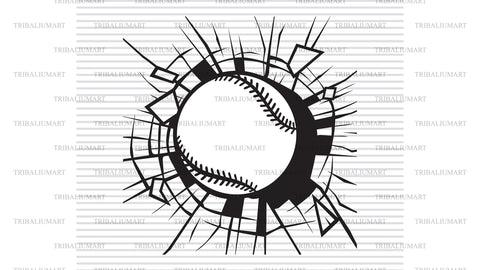 Smashing baseball ball SVG TribaliumArtSF 
