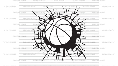 Smashing basketball ball SVG TribaliumArtSF 
