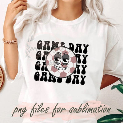 Smile Game Day Soccer Png, Retro Smile Soccer Vibes Png, Vintage Groovy Soccer Png, Sport Png, Vintage, Distressed, Digital Download Sublimation PrintingLife 