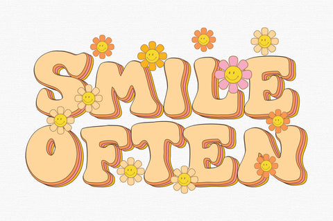 Smile Often Retro Hippie Sublimation SVG designartist 