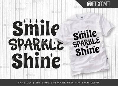 Smile Sparkle Shine SVG Cut File, Sparkle Shine Svg, Little Sparkle Svg, Baby Svg, Sparkle Quote, Typography Design, SVG ETC Craft 